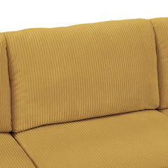 Corner Sectional, 6 Seats, Ginger Corduroy with Black Legs