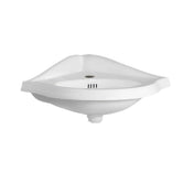 Corner Wall Mount Lavatory Sink with Oval Bowl in Vitreous China