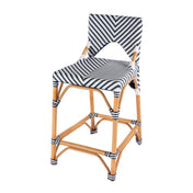 Counter Chair, Rattan Weave Frame, Full Back, Footrest