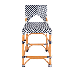 Counter Chair, Rattan Weave Frame, Full Back, Footrest