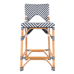 Counter Chair, Rattan Weave Frame, Full Back, Footrest