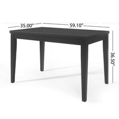 Counter Height Dining Table, Rubberwood Frame, Rectangular, Black