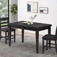 Counter Height Dining Table, Rubberwood Frame, Rectangular, Black