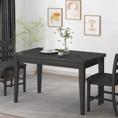 Counter Height Dining Table, Rubberwood Frame, Rectangular, Black