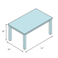 Counter-Height Dining Table, Seats 6, Solid Wood with Steel Base