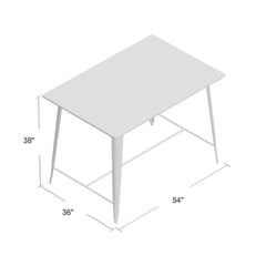 Counter-Height Dining Table, Seats 6, Solid Wood with Steel Base
