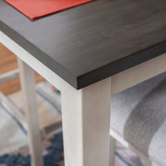 Counter-Height Table, Acacia Veneer Top, Rubberwood Frame, Charcoal and Cream
