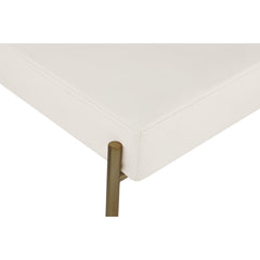 Counter Stool, Cream Boucle Fabric Back with Brushed Brass Iron Frame
