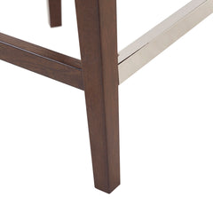 Counter Stool, Cream Polyester Blend Upholstery, Solid Wood Frame, Swivel