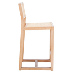 Counter Stool, Rattan Seat and Back, Beech Wood Frame, Natural