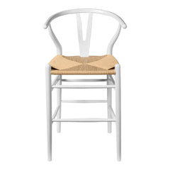 Counter Stool, Solid Ash Wood Frame, 25.75 Inch Seat Height, Black