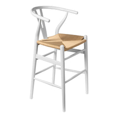 Counter Stool, Solid Ash Wood Frame, 25.75 Inch Seat Height, Black