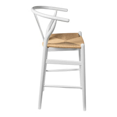 Counter Stool, Solid Ash Wood Frame, 25.75 Inch Seat Height, Black