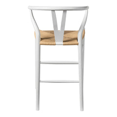 Counter Stool, Solid Ash Wood Frame, 25.75 Inch Seat Height, Black