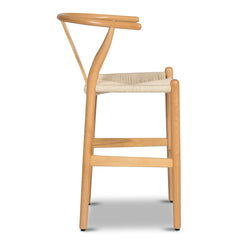 Counter Stool, Solid Beech Wood Frame, Woven Rope Seat
