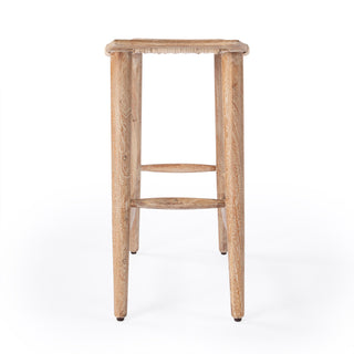 Counter Stool, Solid Mango Wood Frame, Cane Seat, Backless, Natural
