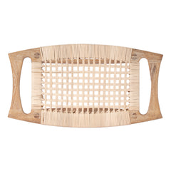 Counter Stool, Solid Mango Wood Frame, Cane Seat, Backless, Natural