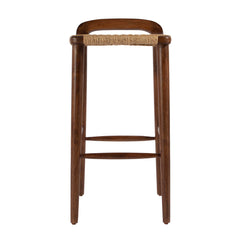 Counter Stool, Solid Mango Wood Frame, Jute Seat, Brown