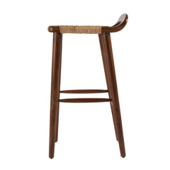 Counter Stool, Solid Mango Wood Frame, Jute Seat, Brown