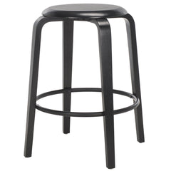 Counter Stool, Stackable, Solid Wood Frame, Black