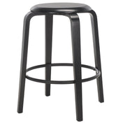 Counter Stool, Stackable, Solid Wood Frame, Black