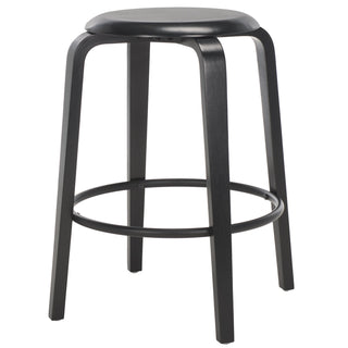 Counter Stool, Stackable, Solid Wood Frame, Black