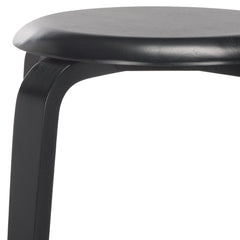 Counter Stool, Stackable, Solid Wood Frame, Black