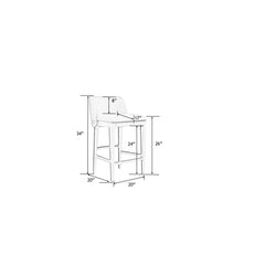 Counter Stool, Tan Polyester, Beech Wood Base, 26 Inch Seat Height