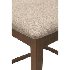 Counter Stool, Tan Polyester, Beech Wood Base, 26 Inch Seat Height