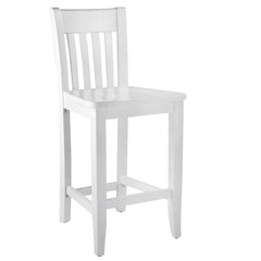 Counter Stool with Footrest, Solid Wood, 24 in Seat Height, Walnut