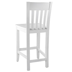Counter Stool with Footrest, Solid Wood, 24 in Seat Height, Walnut