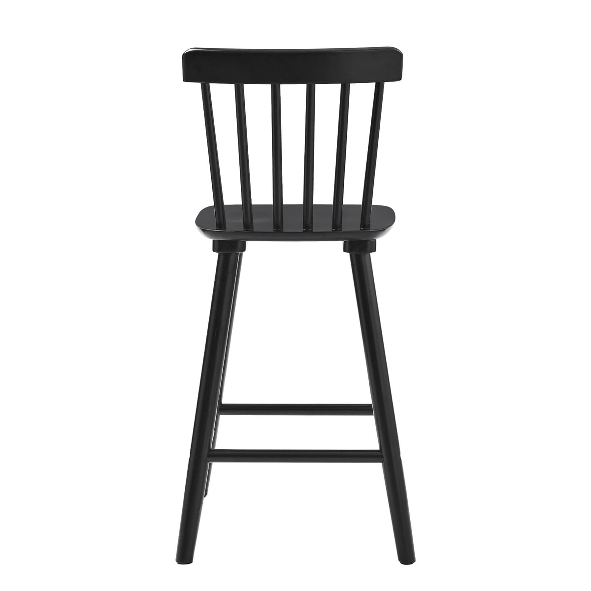 Counter Stools, Set of 4, Black Solid Wood with Rubber Coated Finish