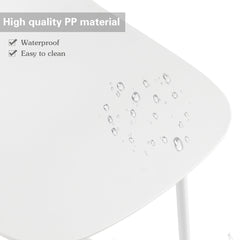 Counter Stools, Set of 4, Plastic Seat, Iron Frame, White