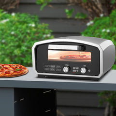 Countertop Electric Pizza Oven, 13 Inch, Indoor and Outdoor, Stainless Steel, Black