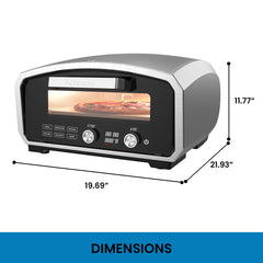 Countertop Electric Pizza Oven, 13 Inch, Indoor and Outdoor, Stainless Steel, Black