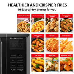 Countertop Microwave Air Fryer Combo, 0.9 cu ft, Black Stainless Steel
