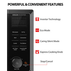 Countertop Microwave Air Fryer Combo, 0.9 cu ft, Black Stainless Steel
