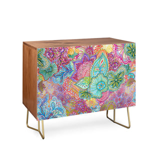 Credenza with 2 Doors in Manufactured Wood, Multicolor Gloss