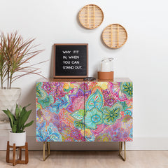 Credenza with 2 Doors in Manufactured Wood, Multicolor Gloss