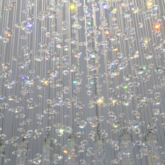 Crystal Chandelier, 12-Light, Silver Finish with Clear Crystal Shade