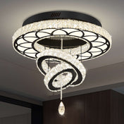 Crystal Chandelier, 24 in Wide with Black Shade