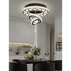 Crystal Chandelier, 24 in Wide with Black Shade