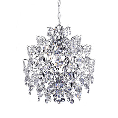 Crystal Chandelier, 3-Light, Chrome with Clear Crystal Shades