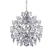 Crystal Chandelier, 3-Light, Chrome with Clear Crystal Shades
