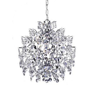 Crystal Chandelier, 3-Light, Chrome with Clear Crystal Shades