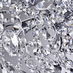 Crystal Chandelier, 3-Light, Chrome with Clear Crystal Shades