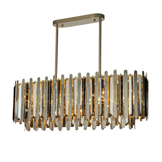 Crystal Chandelier, 7 Lights, Rectangular Frame with Adjustable Chain