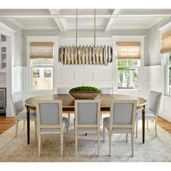 Crystal Chandelier, 7 Lights, Rectangular Frame with Adjustable Chain