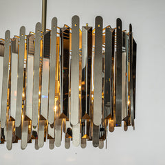 Crystal Chandelier, 7 Lights, Rectangular Frame with Adjustable Chain