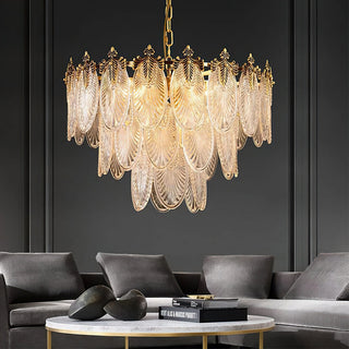 Crystal Chandelier with 8 Lights in Gold Metal Finish